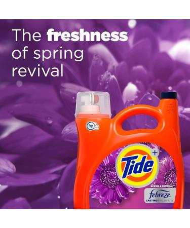 Tide Plus Febreze Freshness Spring & Renewal HE Turbo Clean Liquid Laundry Detergent - 154 Fl Oz 100 Loads | International Shipping Available - Buy Online on GoSupps.com