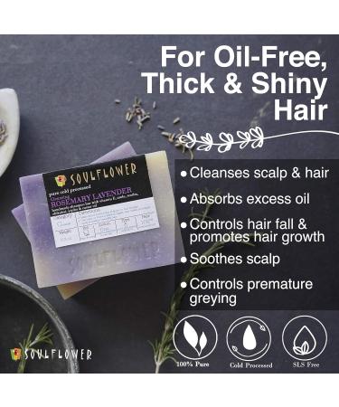 Soulflower Rosemary-Lavender Handmade Shampoo Bar - Cleansing & Nourishing - 5.3 oz x 2 Bars | Eco-Friendly & Natural Hair Care - Buy Online on GoSupps.com