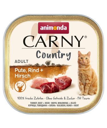 Animonda Carny Adult Country Cat food wet food for cats in the practical portion shell with turkey beef + deer 32 x 100g turkey beef + deer 100 g (32 pack)