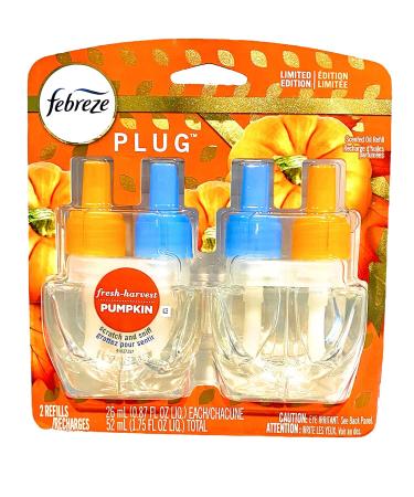 Febreze Plug Air Freshener Refills, Limited Edition Fresh-Harvest Pumpkin Scent, (2 Count, 1.75 Oz)