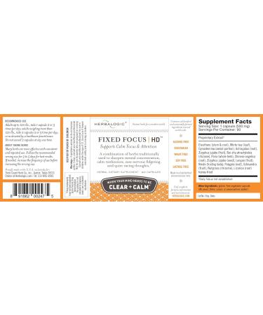 Fixed Focus HD Herb Capsules - Enhance Calm Attention & Mental Clarity with White Tea L-Theanine & Caffeine - 90 Count - Buy Online on GoSupps.com