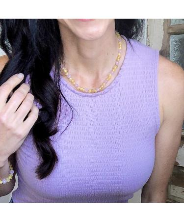 Adult Raw Baroque Baltic Amber Necklace - Natural Pain Relief for Migraines, Sinus, Arthritis - Honey Rose - Buy Online on GoSupps.com