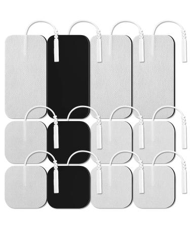 TENS Unit Electrodes Pads 12PCS Self-Adhesive Electrode TENS Units Replacement Pads with Plug 2.0 mm for TENS Machine Off-white
