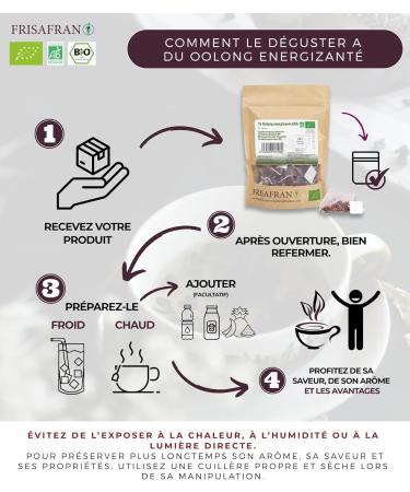 FRISAFRAN | Th Oolong nergisant Bio 15Un | 30g | Purifiant | Rajeunissant | Th Oolong bleu authentique | th oolong | Infusion de plantes Oolong | naturel | antioxydant et drainant | d purative Ooleng 15 pyramides biod gradables - Buy Online on GoSupps.com