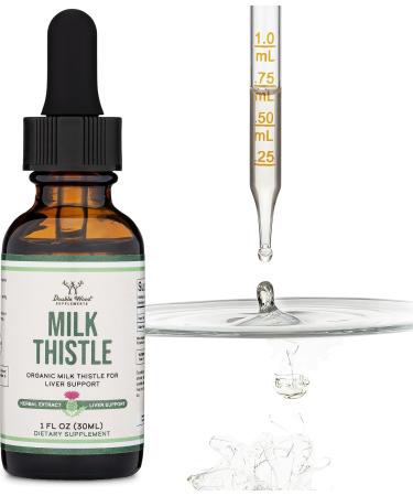 Milk Thistle Supplement - Organic Milk Thistle Liver Detox Drops 1 FL OZ - 30 Servings (Vegan Safe Non-GMO Gluten Free) Perfect Addition to Tea by Double Wood - Buy Online on GoSupps.com