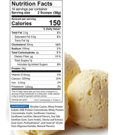 BioTrust Low Carb Protein Powder - Grass-Fed Whey/Casein Blend, Non-GMO, Soy/Gluten Free, Vanilla Flavor - 1.16lb - Buy Online on GoSupps.com