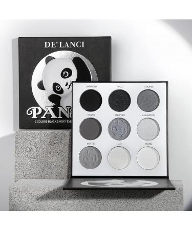 De'lanci Black Smoky Eyeshadow Palette - 9 Colors for Goth Makeup | High Pigment Matte & Shimmer | Perfect for Halloween - Buy Online on GoSupps.com