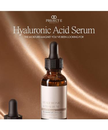Project E Beauty Hyaluronic Acid Serum | Anti-Aging Serum for the Face & Eyes | Plumping & Hydrating Facial Skin Care with Vitamin C & E | For Dry Skin |1oz - Buy Online on GoSupps.com