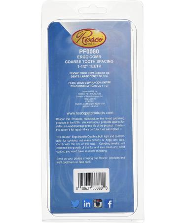 Resco USA-Made Coarse Ergonomic Comb for Dog, Horse & Cat Grooming | Brushed Aluminum Finish - Buy Online on GoSupps.com