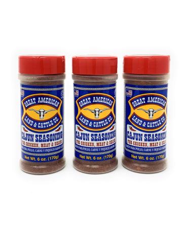 Great American Land & Cattle Cajun Seasoning 6oz Container (Pack of 3) by Great American Land & Cattle Cajun Seasoning 6 Ounce (Pack of 3)