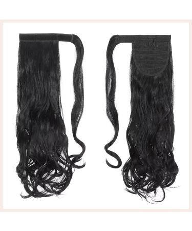 Tess Ponytail Extension - 60 cm Dark Black Wavy Braid | 100g Long Hair Extension for Horseplate | Best International Shipping - Buy Online on GoSupps.com