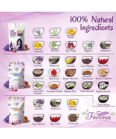 Fivona Set of 3 Yoni Steam Herbs - 100% Pure Organic Blend for V Detox & PH Balance - Revitalizing Care for Women - 1.76 oz x 3 Herbal Blends - Buy Online on GoSupps.com