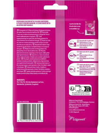 Wilkinson Sword Extra 2 Beauty - 10 Disposable Razors for Women | Non-Slip Handle & Aloe Vera Slide Strip | UK Shipping Available - Buy Online on GoSupps.com