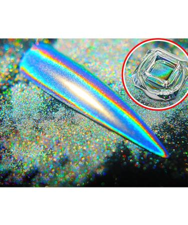 Holographic Nail Powder - Laser Glitter Rainbow Chrome - Smooth Manicure Pigment - 1g Box with Sponge Kit - Colorful01 - International Shipping - Buy Online on GoSupps.com