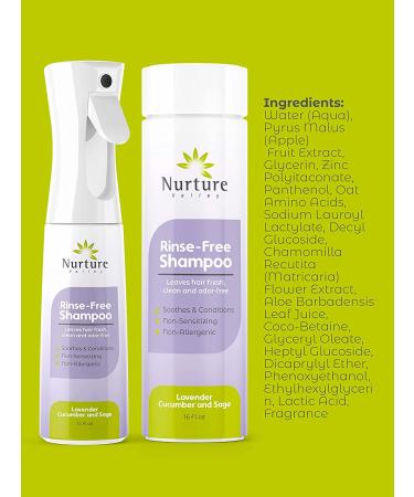 Nurture Valley Rinse Free Shampoo - Waterless Nourishing Spray | Fresh, Clean & Odor-Free Hair - 12 Oz Continuous Spray Bottle + 16 oz Refill - Buy Online on GoSupps.com