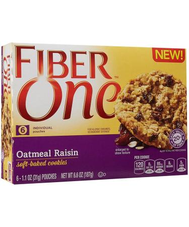 Fiber One Soft Baked Cookies - Oatmeal Raisin - 6.6 Oz (Pack of 3) Oatmeal Raisin 6.6 Ounce (Pack of 3)