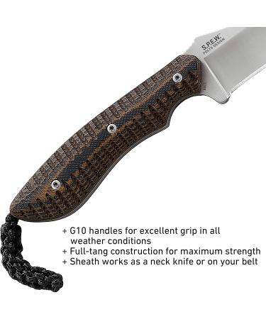 CRKT S.P.E.W. EDC Fixed Blade Knife with Sheath: Compact Utility Neck Knife  Bead Blast Blade  Textured G10 Handle  Nylon Sheath  Belt Loop 2388 Satin Blade / G10 handle / 2388 - Buy Online on GoSupps.com
