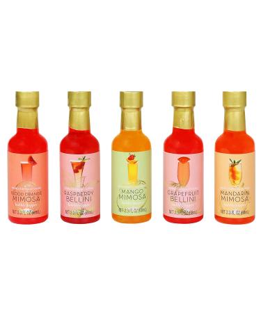 Thoughtfully Gifts Champagne Toppers Set - 5 Flavors (Non-Alcoholic) - Blood Orange Mimosa, Raspberry Bellini, Mango Mimosa, Grapefruit Bellini, Mandarin Mimosa - Buy Online on GoSupps.com