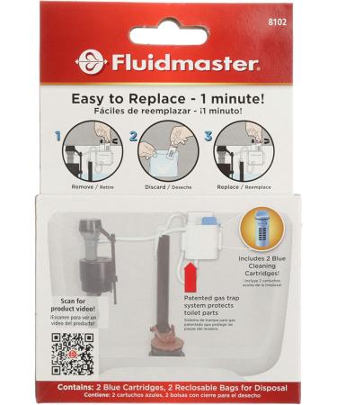 Fluidmaster 8102P8 Flush 'n Sparkle Automatic Toilet Bowl Cleaning System Refills - Blue 2-Pack - Buy Online on GoSupps.com