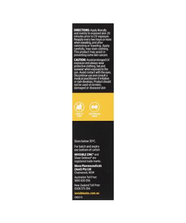 Invisible Zinc Sheer Defence Medium SPF 50 Daily Moisturizer - 50g - Buy Online on GoSupps.com