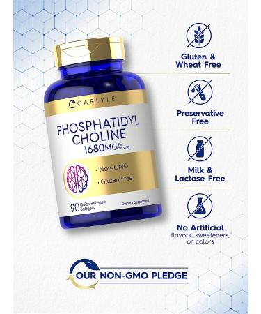 Carlyle Phosphatidyl Choline 1680mg | 90 Softgels | Non-GMO & Gluten Free Supplement - Buy Online on GoSupps.com