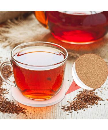 4 Inch Round White Unglazed Ceramic Coasters with Cork Backing - 48 Pieces for Crafts, DIY Projects, Painting, Mosaics - Buy Online on GoSupps.com