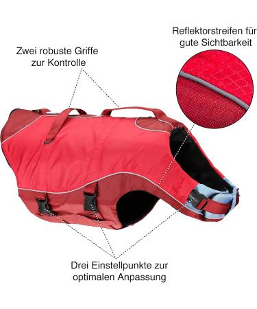Kurgo Surf N Turf Dog Life Jacket XL - Tear-Resistant Reflectors 2 Handles - Red | International Shipping - Buy Online on GoSupps.com