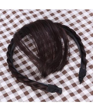 SHERCHPRY Forehead Hair Extension Clip On Bangs Extensions braid headband Braided Hair Hoop hair barrettes for women fringe hair extensions bangs hair clip hair quality explosive clip Miss Brown Medium - Buy Online on GoSupps.com
