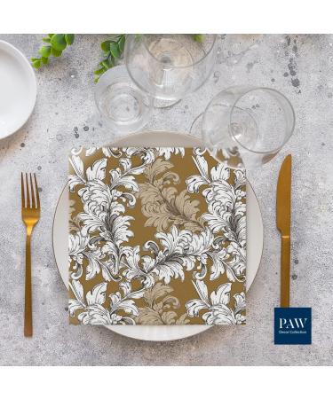 PAW 3-Layer Colorful Napkins (33x33 cm) - 20 Pieces for Weddings Communions & Celebrations | Elegant Damask Design - Buy Online on GoSupps.com