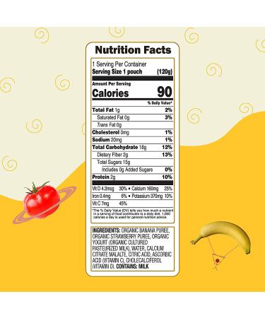 Earth's Best Organic Sesame Street Toddler Snacks - Strawberry Banana Yogurt Smoothie | 4.2 oz Pouch (Pack of 4) - Buy Online on GoSupps.com