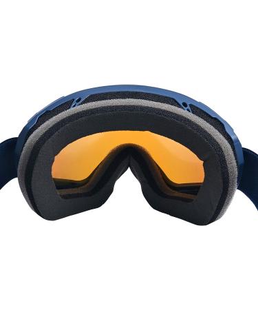 Black Crevice Ski-Gladming I Ski Goggles for Men & Women | Adjustable Anti-Fog UV400 Protection | Break-Resistant Double Disc in Navy/Orange - Buy Online on GoSupps.com