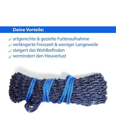 Buy 3x Heunetz Horses Tightly Mesh Feeding Network - 3 Free Carabiners | Enhanced Digestion & Well-Being for Animals - 4.5 kg Dark Blue Hay Grass Food Sack - Buy Online on GoSupps.com