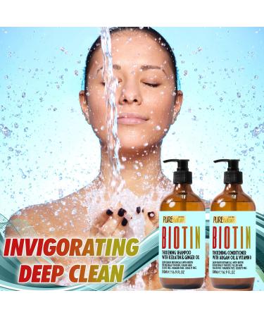 Biotin Shampoo and Conditioner Set with Argan Oil - Promotes Hair Growth and Fights Hair Loss - Sulfate Free Formula - Buy Online on GoSupps.com