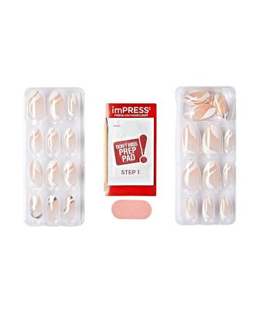 KISS imPRESS No Glue Mani Press On Nails - On My Mind White Almond Shape Medium Size Includes 30 Nails & Accessories - Shop Now Internationally - Buy Online on GoSupps.com