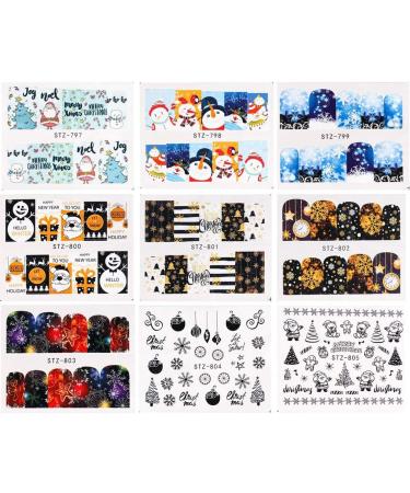 30 Sheets Christmas & New Year Theme Nail Art Stickers Decals Nail Water Transfer Sticker with Snowflake Santa Claus Tree Bell Sock Snowman Elk for Women Kids Girls Manicure DIY Decoration - Buy Online on GoSupps.com