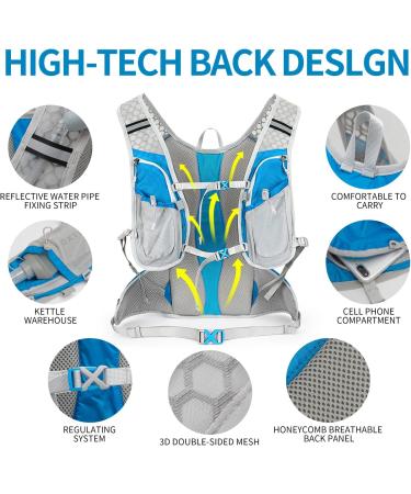 IX INOXTO Hydration Pack Backpack - Lightweight Water Daypack with 2L Bladder for Men and Women - Perfect for Running, Hiking, Cycling & Climbing - Blue - Buy Online on GoSupps.com