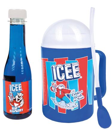 iscream Genuine ICEE Brand Single Serve ICEE Slushie Making Cup Set with Blue Raspberry Syrup