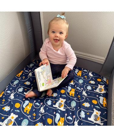 Babygoal Christmas Play Playard Sheets for Boys & Girls 100% Organic Cotton  2 Pack 27"x39"x4" 2CYXW22-B Cotton-Christmas Playard Sheet/Mini Crib Sheet - Buy Online on GoSupps.com