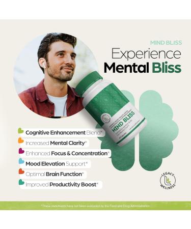Mind Bliss Brain Supplement | 40-Ingredient Memory & Focus Vitamins | Energy Boost & Nootropic Support | 60 Pills - International Shipping Available - Buy Online on GoSupps.com