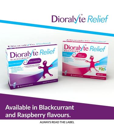 Dioralyte Relief Raspberry - Fast Rehydration Treatment with Electrolytes - 6 Pack - Raspberry Flavour - Buy Online on GoSupps.com