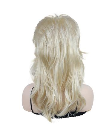 Shaggy Layered Wig with Bangs | Shoulder Length Natural Straight Shags | Soft Synthetic Hair | 613 Blonde - Buy Online on GoSupps.com