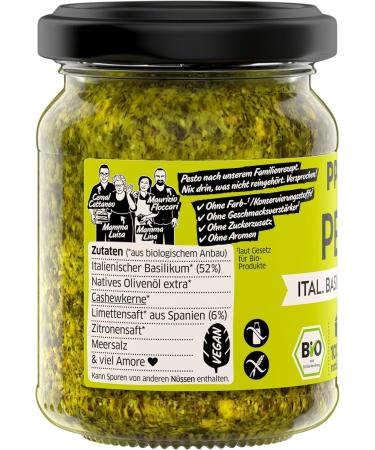 Buy Ppura Bio Pesto Italian Basil & Lime - Vegan Green Noodle Sauce (120g) | 100% Natural Additive-Free Made in Italy - International Shipping Available - Buy Online on GoSupps.com