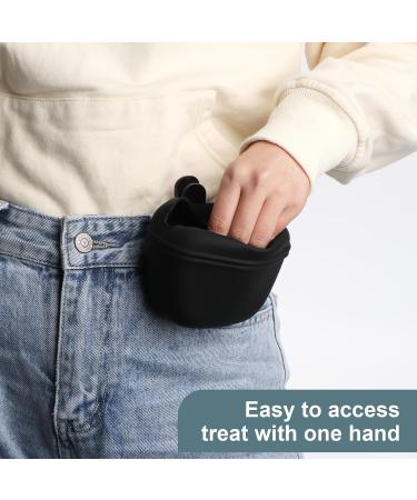 WALLFID Silicone Dog Treat Pouch with Magnetic Buckle & Waist Clip - Includes Training Clicker, Auto Closure, Easy to Clean & Odorless - Buy Online on GoSupps.com