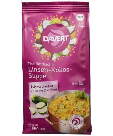 Davert Thai Lentil Coconut Soup Pack of 6 (6 x 170 g) - Organic