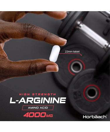 L-Arginine 4000mg Supplement | 120 Vegan Tablets | Amino Acid for Keto Diet | Horbaach - Buy Online on GoSupps.com