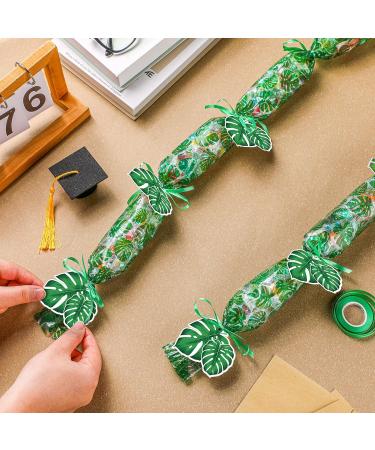Kisston Graduation Candy Lei Making Kit Hawaiian Candy Lei Kit Includes 12 Pcs Candy Lei Bags 3 Rolls Ribbon 24 Pcs Cards (Green Palm Leaf) Palm Leaf Green - Buy Online on GoSupps.com