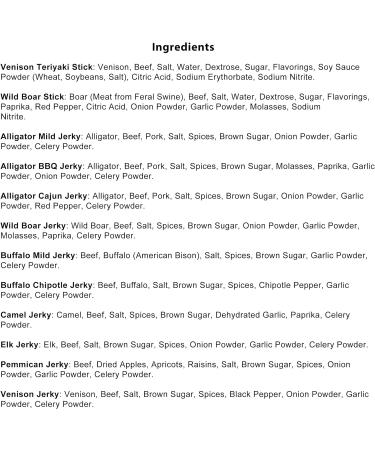 Buffalo Bob's Wild Game Meat Snacks (24 pack) - Ultimate Exotic Jerky Gift Box Stocking Stuffer Gifts for Men Gift Baskets Advent Calendar Mystery Box Anniversary Gifts 24 Pack + Gift Box - Buy Online on GoSupps.com