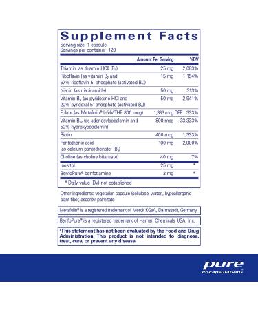 Pure Encapsulations PureGenomics B-Complex | Genetic & Cellular Support | 120 Capsules - Buy Online on GoSupps.com