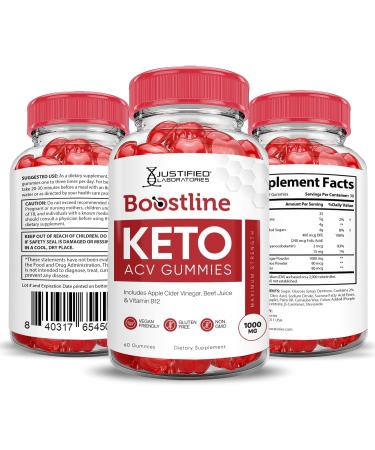 Boostline Keto ACV Gummies 1000MG | 2 Pack Vegan Non-GMO Apple Cider Vinegar with Pomegranate & Beet Juice | 120 Gummies for Weight Loss - Buy Online on GoSupps.com