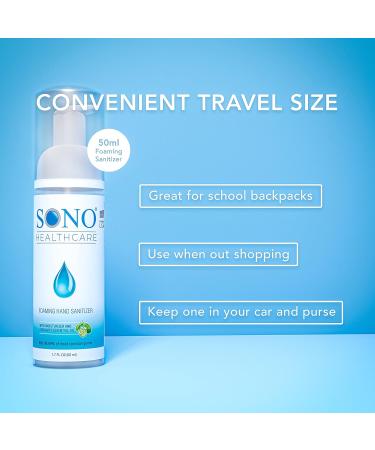 SONO TSA Approved Foaming Hand Sanitizer | Alcohol-Free | Travel Size with Refillable Bottle - Buy Online on GoSupps.com
